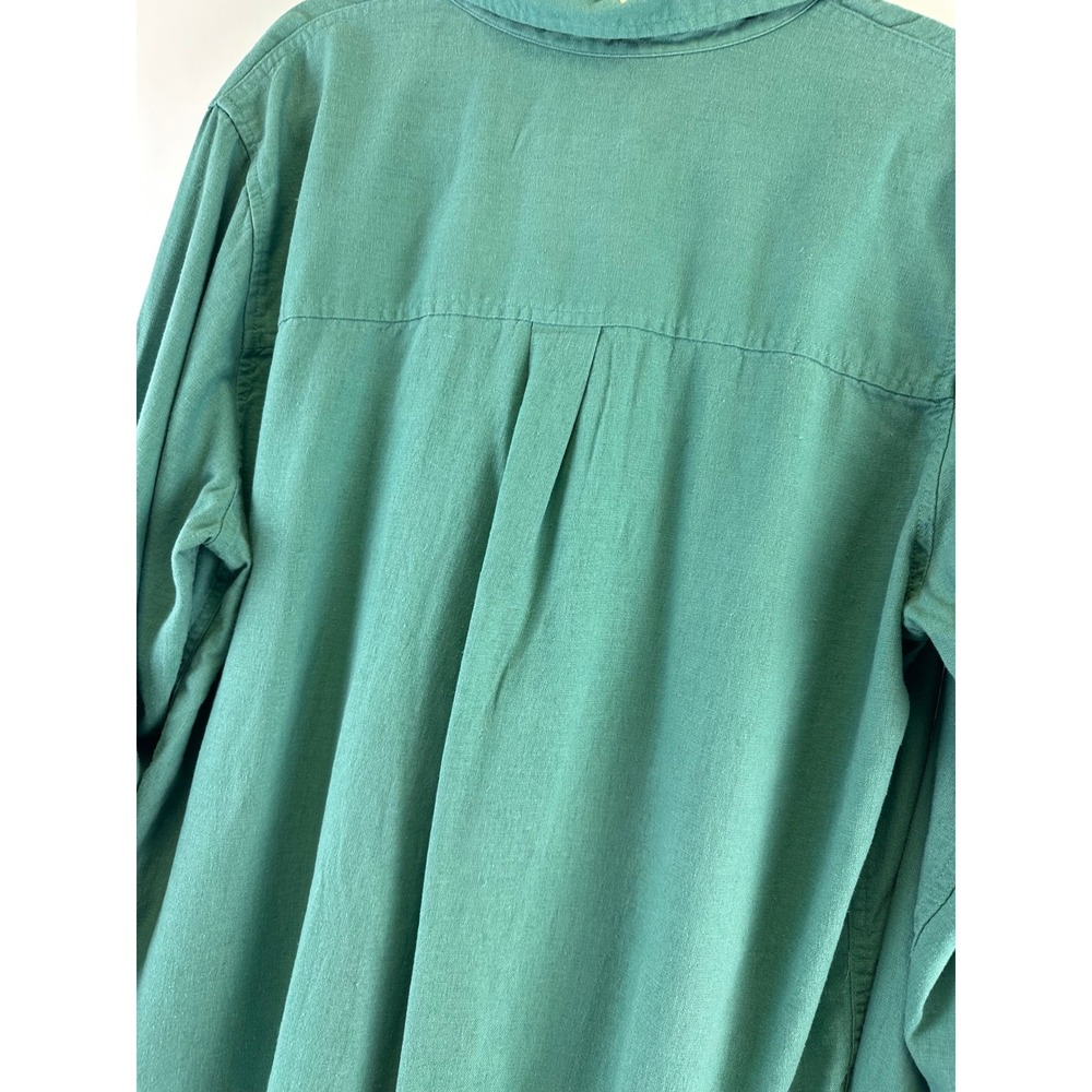 Universal Thread Button Down Green Linen Blend Relaxed Fit Long Sleeve Women XL - Picture 8 of 13